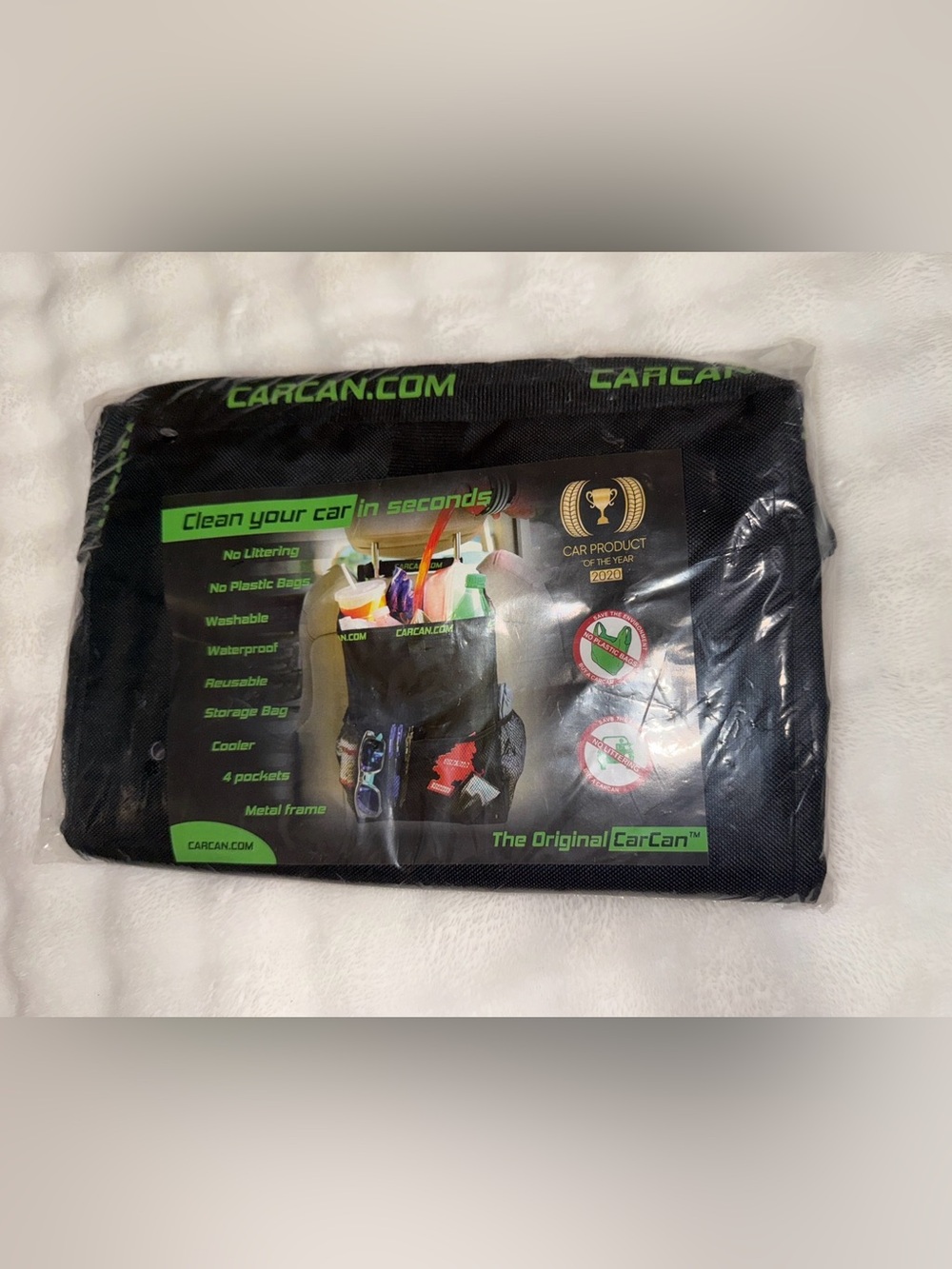 CarCan Black Travel Trash & Storage Bag for Cars